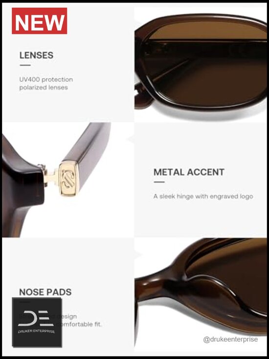 Vintage Rectangle Polarized Sunglasses UV400 Protection Gift Ready main image 4